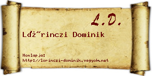 Lőrinczi Dominik névjegykártya